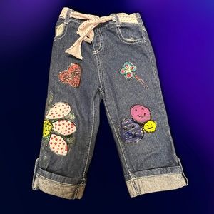 Girls  Denim jeans hand painted